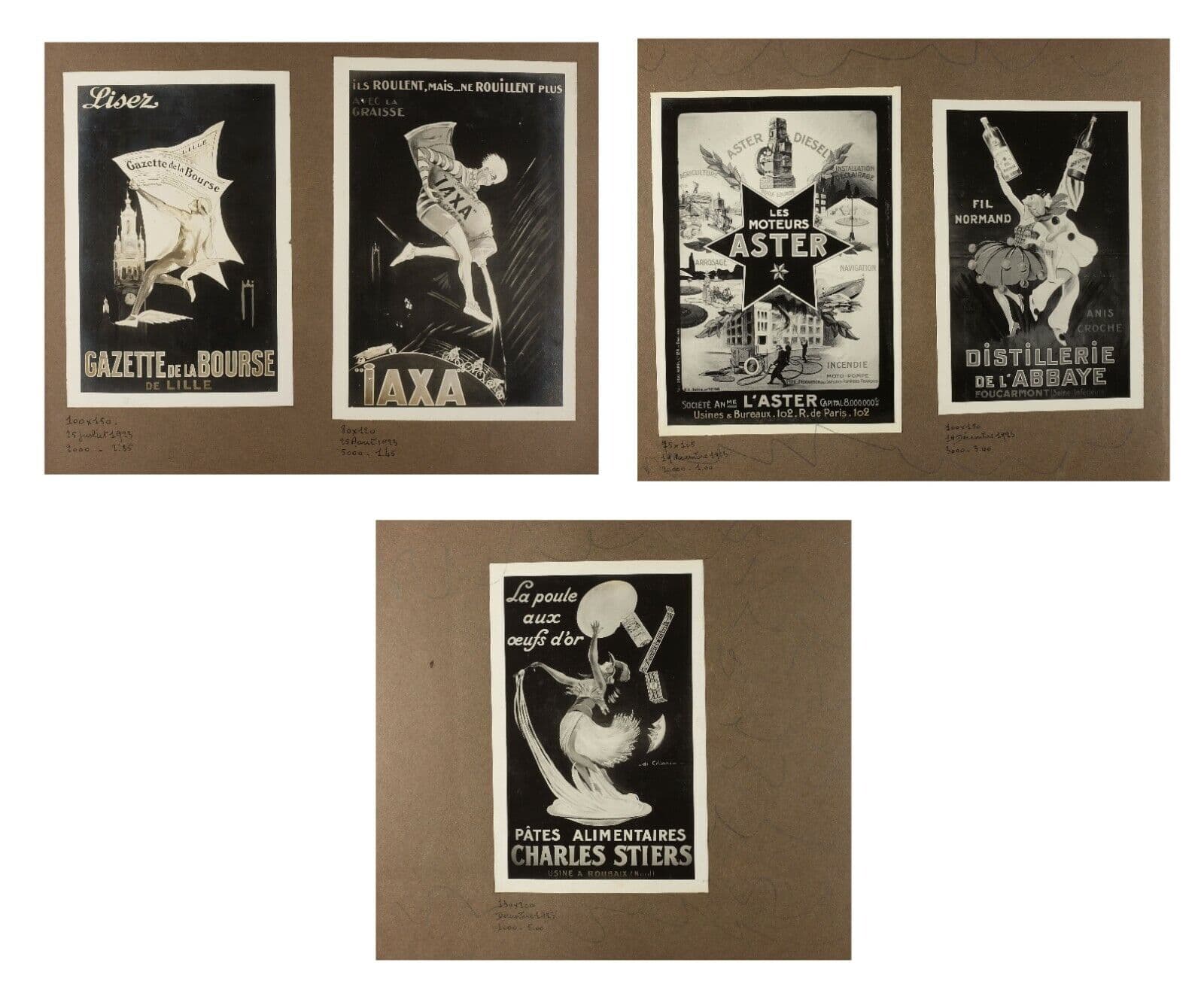 Vintage Photographs Album 1923 Posters, Casiez, Platt, Wilems,Aster, Zezette x60 image 1
