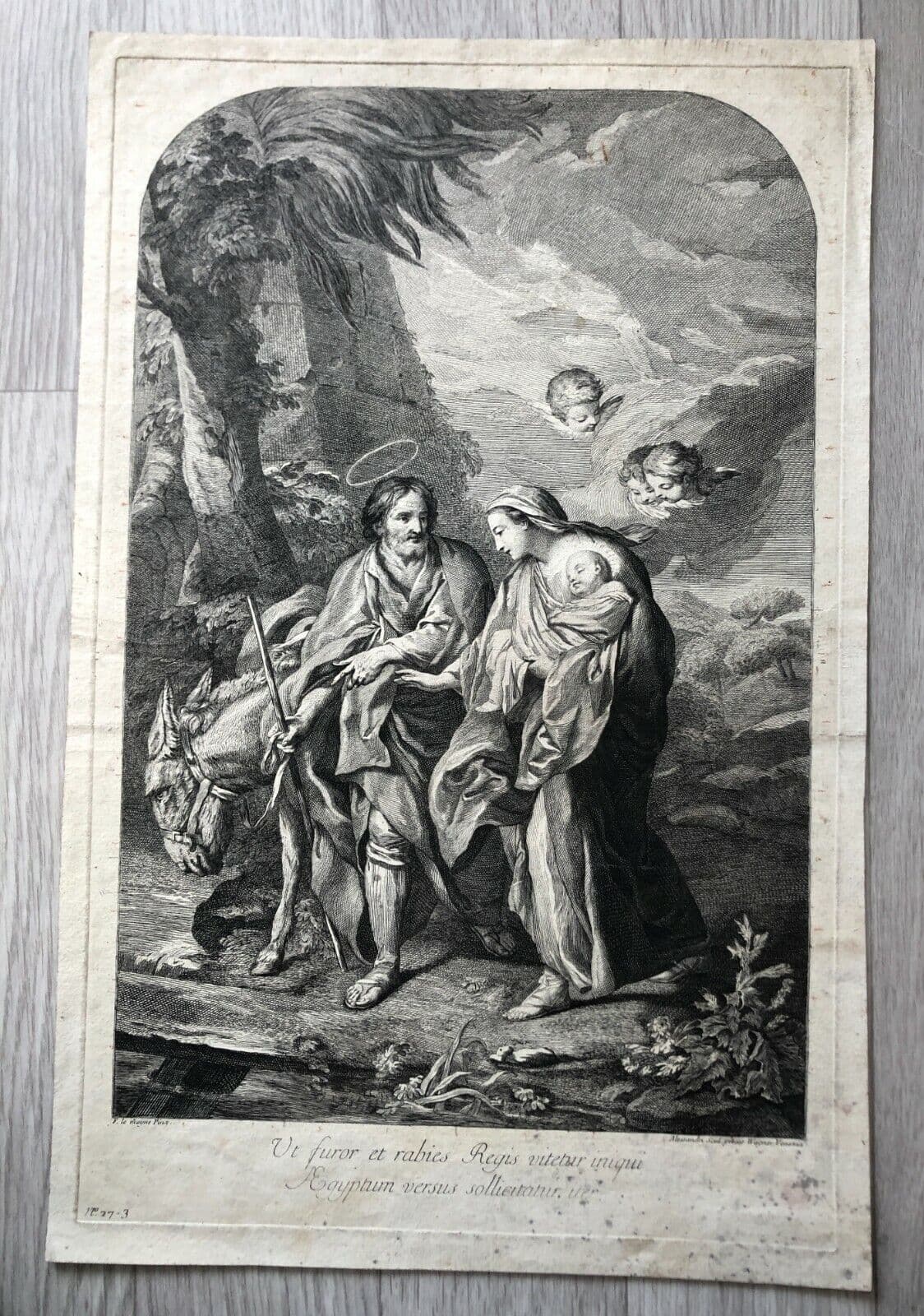 François LE MOYNE (1688-1737) Religious Scene Christ Etching image 2