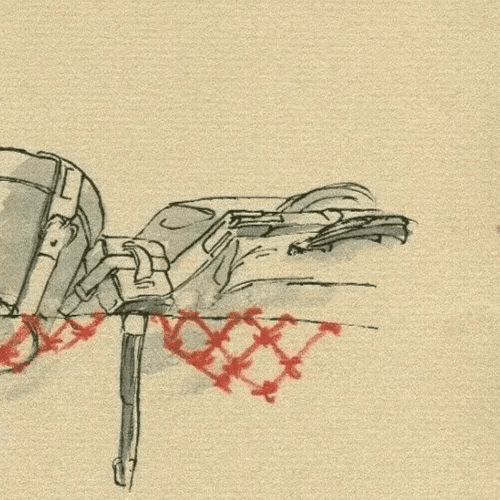 Vintage Ink Drawing Suitcase, Bag, Luggage, Object, Train, Travel, Still Life image 5