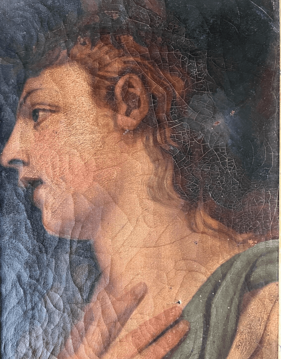 Antique Painting Original Woman, Portrait, Neoclassical Art, Allegory 18th image 1