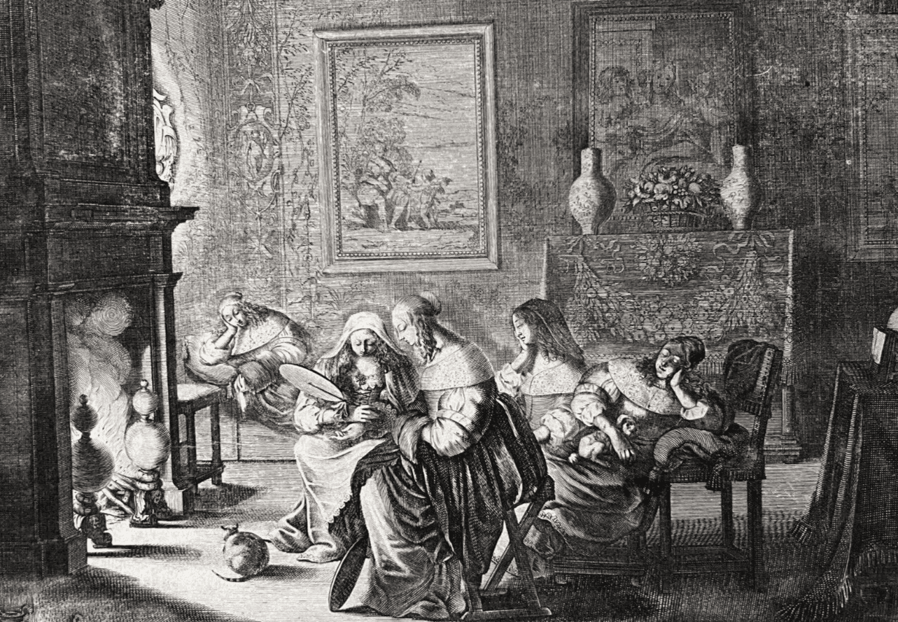 Antique Original Engraving The Wise and Foolish Virgins by Abraham Bosse image 1