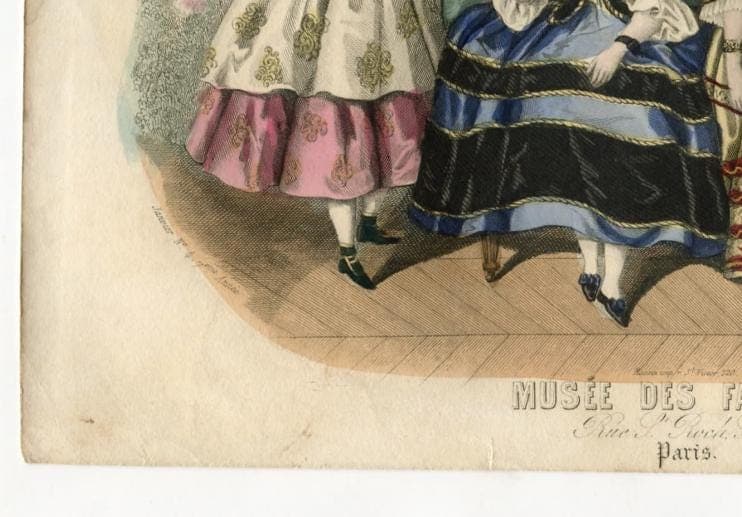 19th-Century French Fashion Illustration - Musée des Familles, model antique image 7