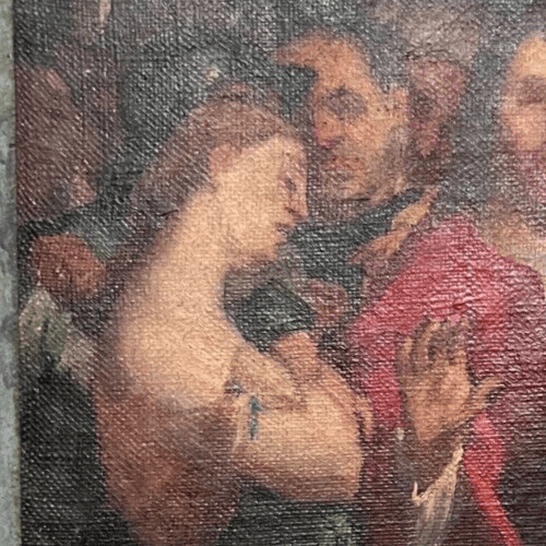 Antique Painting Original 19th century Religious Christ, Apostles image 3