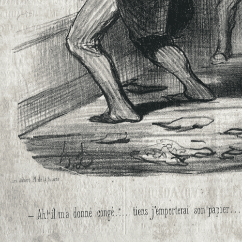 Antique Print 19th century Daumier, Locataires et Proprietaires, Donne Congé image 6