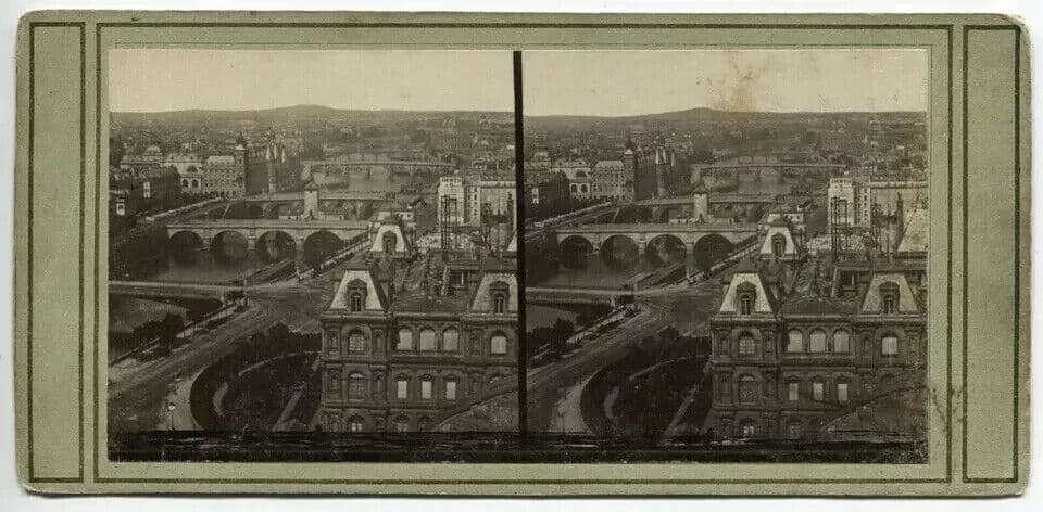 Vintage Photographs Stereoview Original Panorama of Paris, Albumen c. 1860 image 7