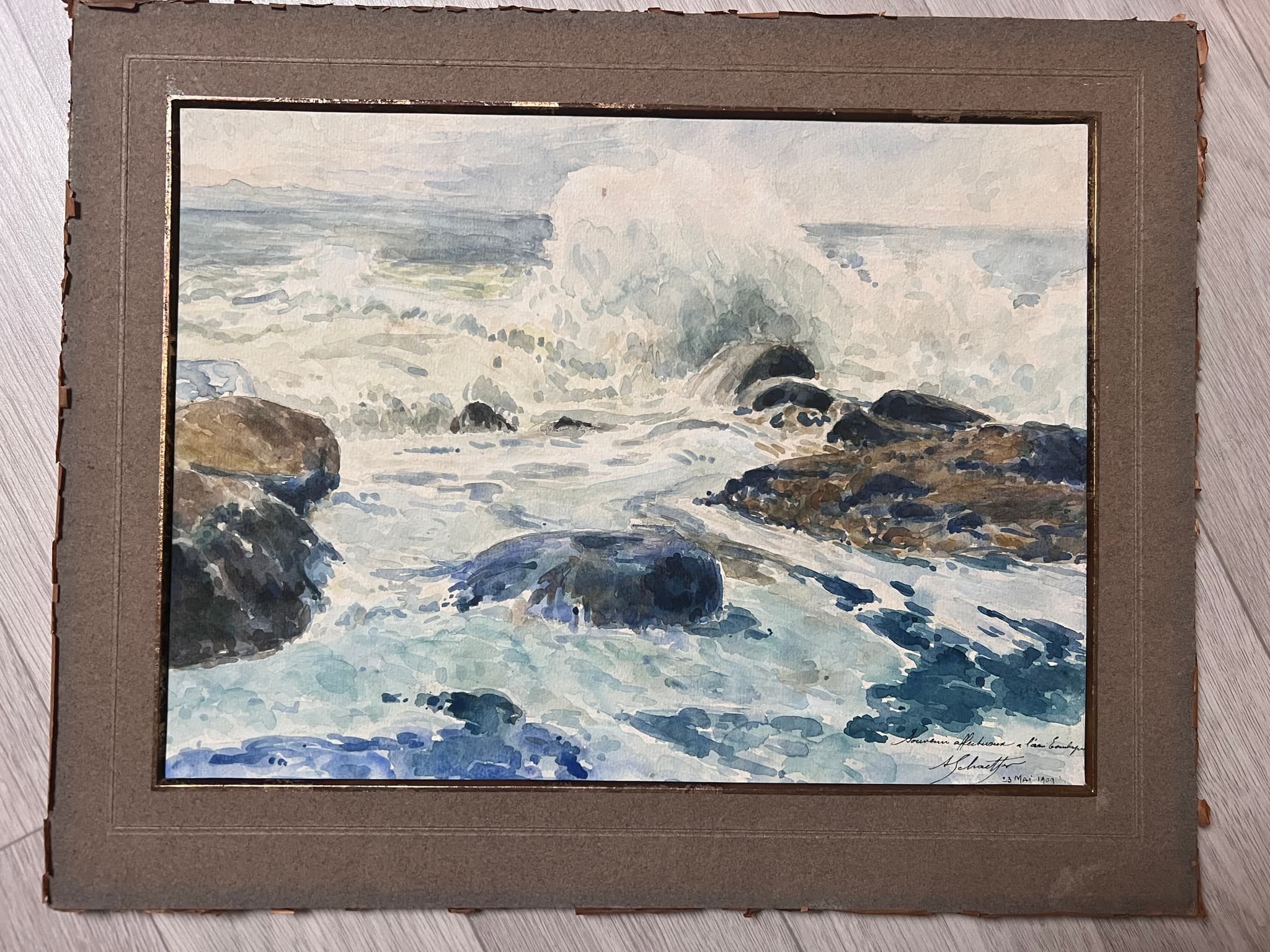 Drawing Seaview Waves by August SCHAEFFER (1833-1916) image 3