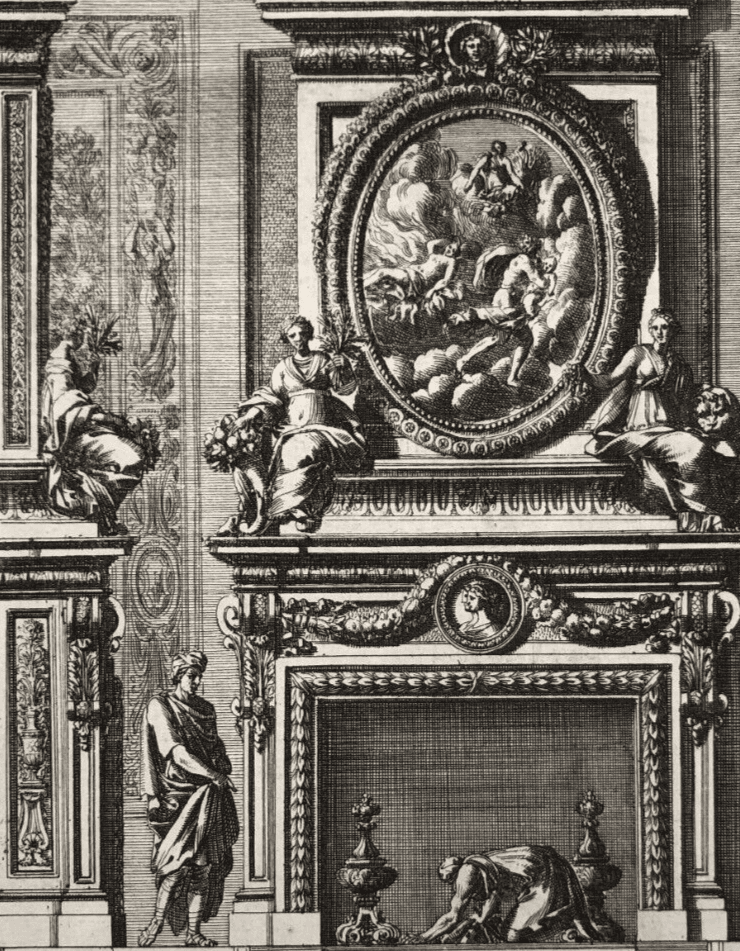 Antique Original Pierre Jean MARIETTE (1694-1774) Doors Fire Places x7 Etching