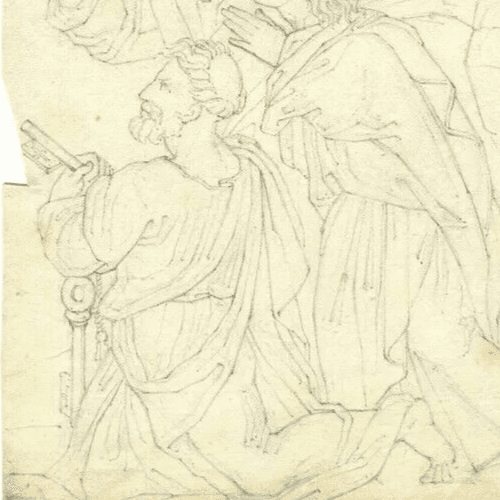 Antique Pencil 19th century Original Drawing of Mythology Figures image 4