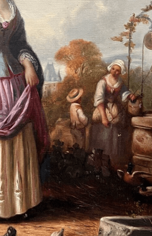 Antique Painting Original Portrait, Woman, Farmer 19th century Durand-Ruel image 5