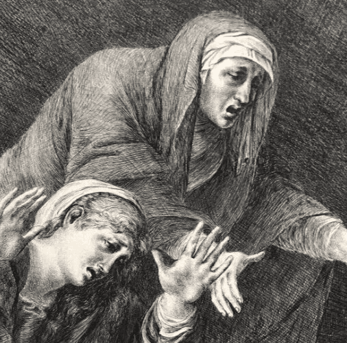 Vintage Etching Vivant DENON (1747-1825) Lamentation over dead Christ Carracci image 4