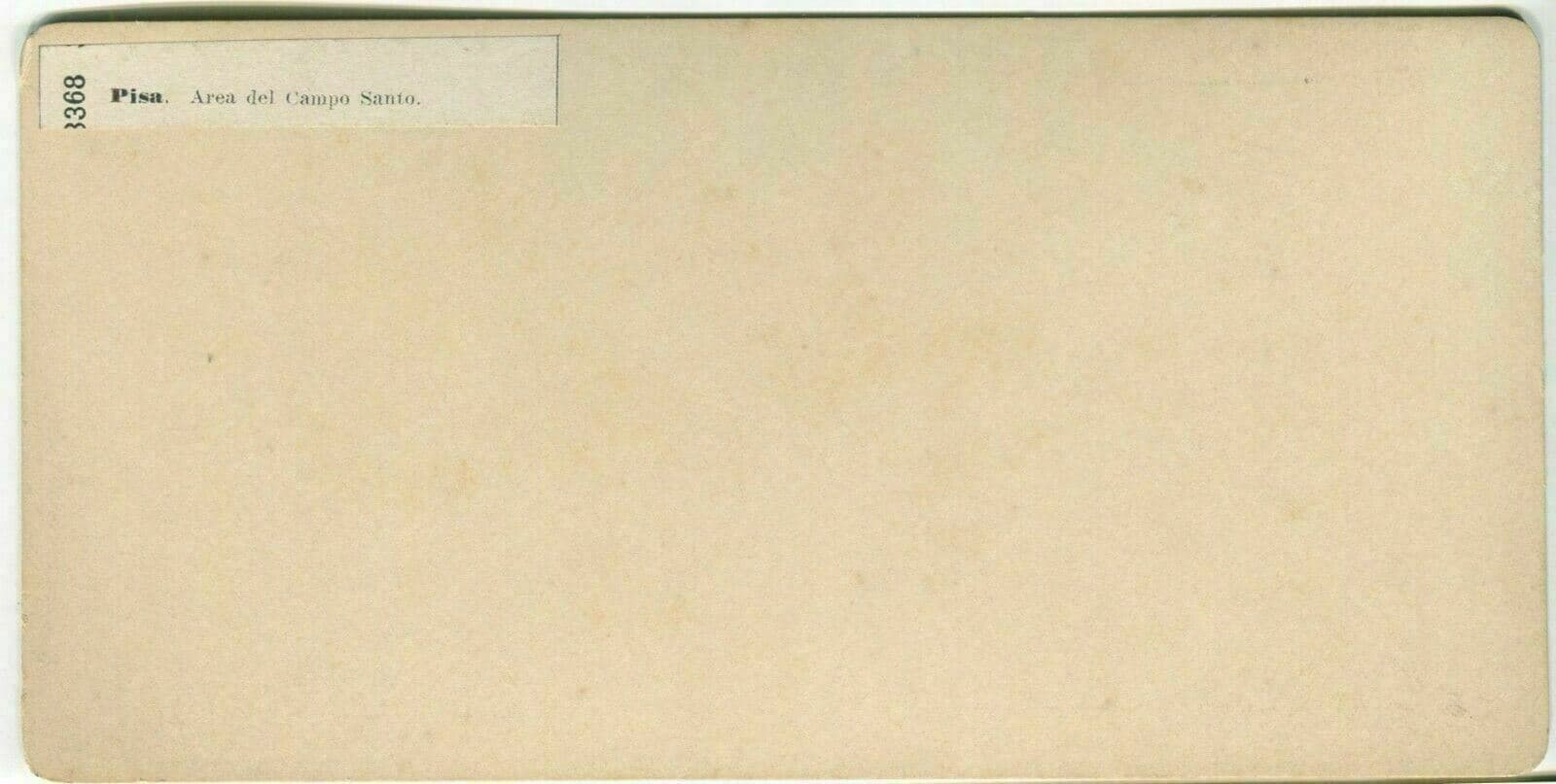 Vintage Stereoview Photo Giacomo BROGI - Pisa Area del Campo Santo c. 1870 image 6