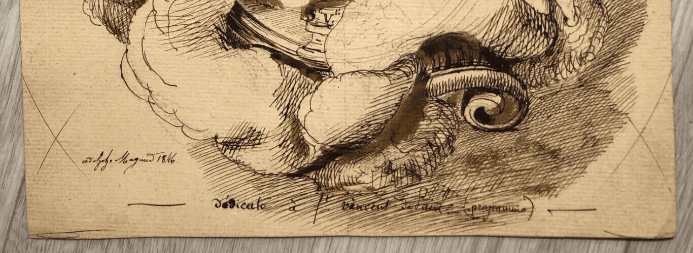 Antique Original Drawing Dominique Antoine MAGAUD (1817-1899) St Vincent de Paul image 5