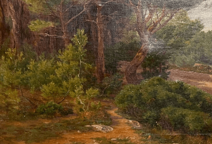 Antique Painting Victor BARJON (1845-1920) Sanary Seaside Summer Landscape image 3
