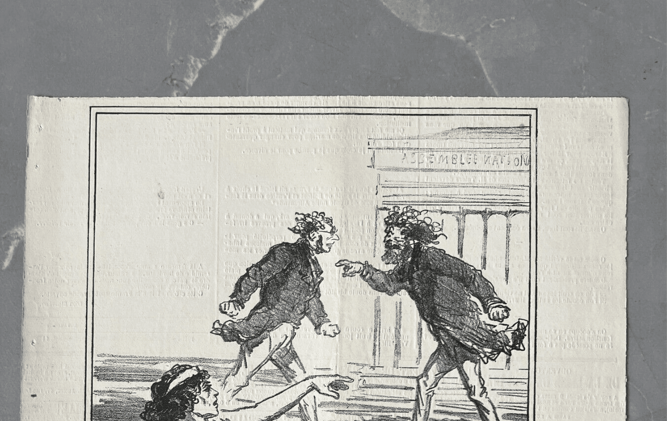 Antique Print 19th century Cham, Relevez moi, Apres le Siege 1835 image 2