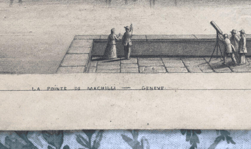 Antique Pencil Old Drawing Original Landscape Mountain Machilly, Geneva Signed image 6