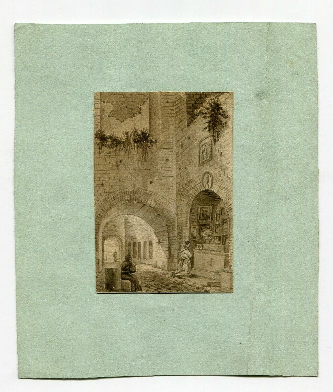 Drawing Religious Figures Praying in a Church image 2