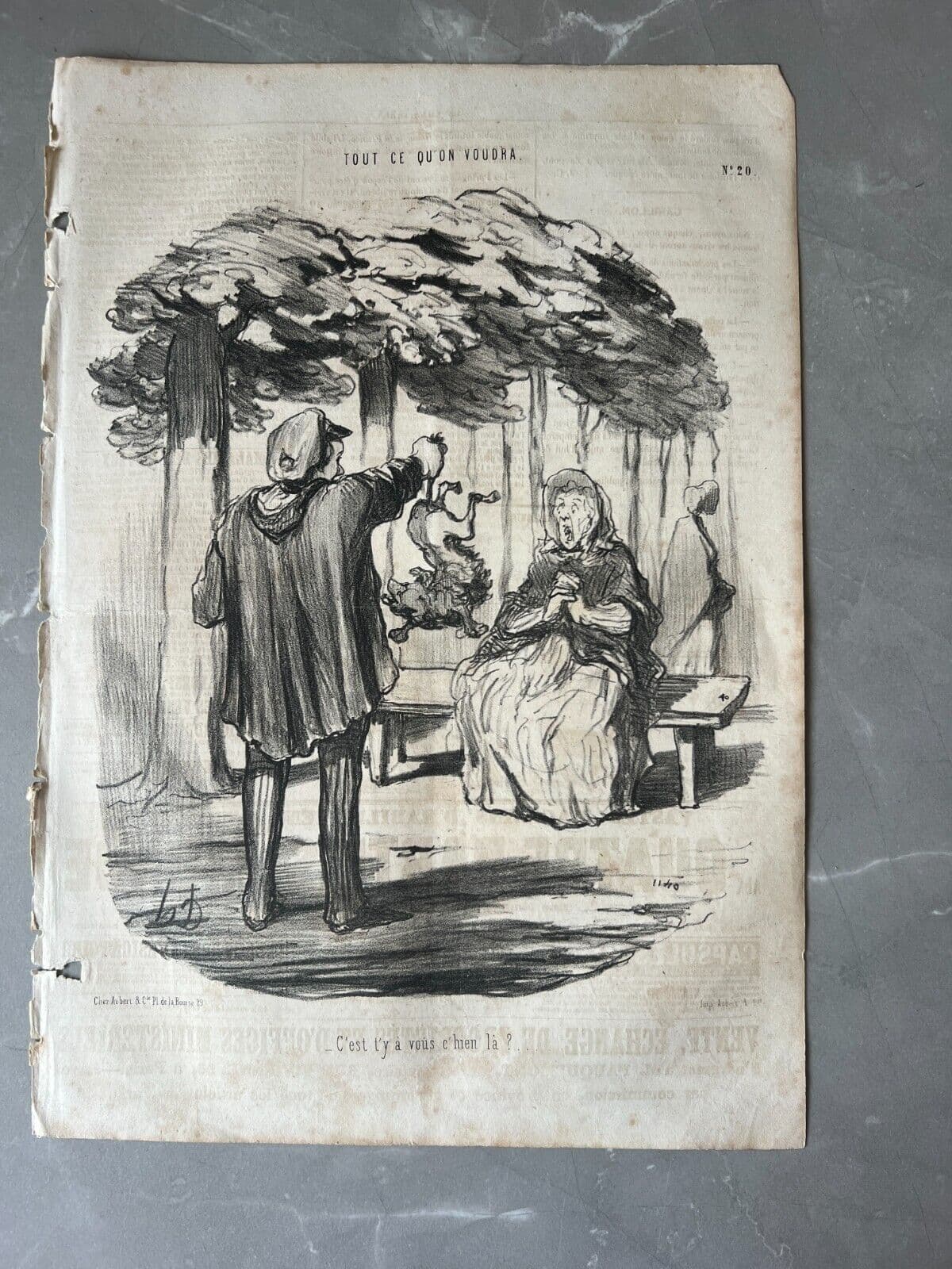 Antique Print 19th century Daumier, Tout ce qu'on Voudra, Mari, Jalousie image 2