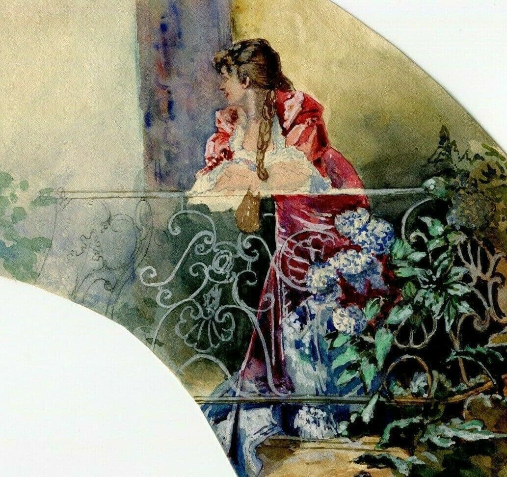 Drawing Woman, Balcony, Project, Fan image 1