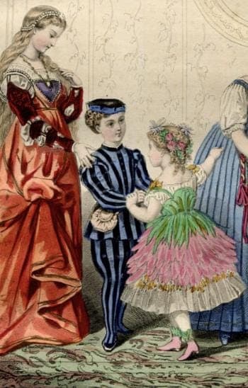 Antique Fashion Illustration - "Journal des Jeunes Personnes" Costumes and image 10