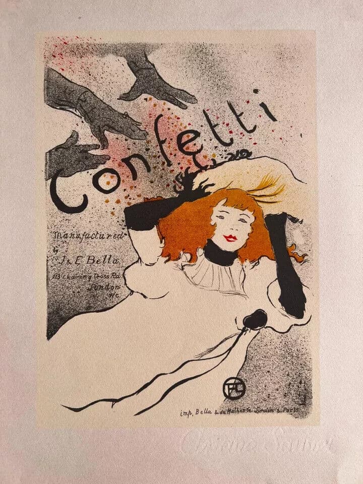 Vintage Mourlot Print Confetti by Toulouse-Lautrec / Andre Sauret 1950 image 6