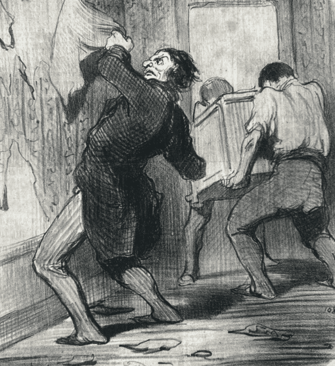 Antique Print 19th century Daumier, Locataires et Proprietaires, Donne Congé image 5