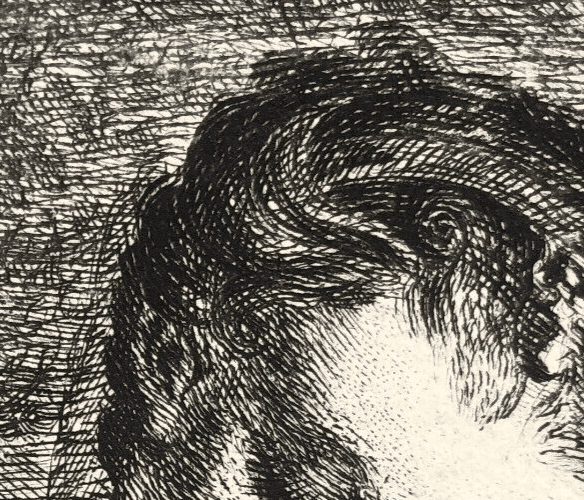 Antique Etching Original Woman, Portrait, Nude, Man, Claude MELLAN (1598-1688)? image 3