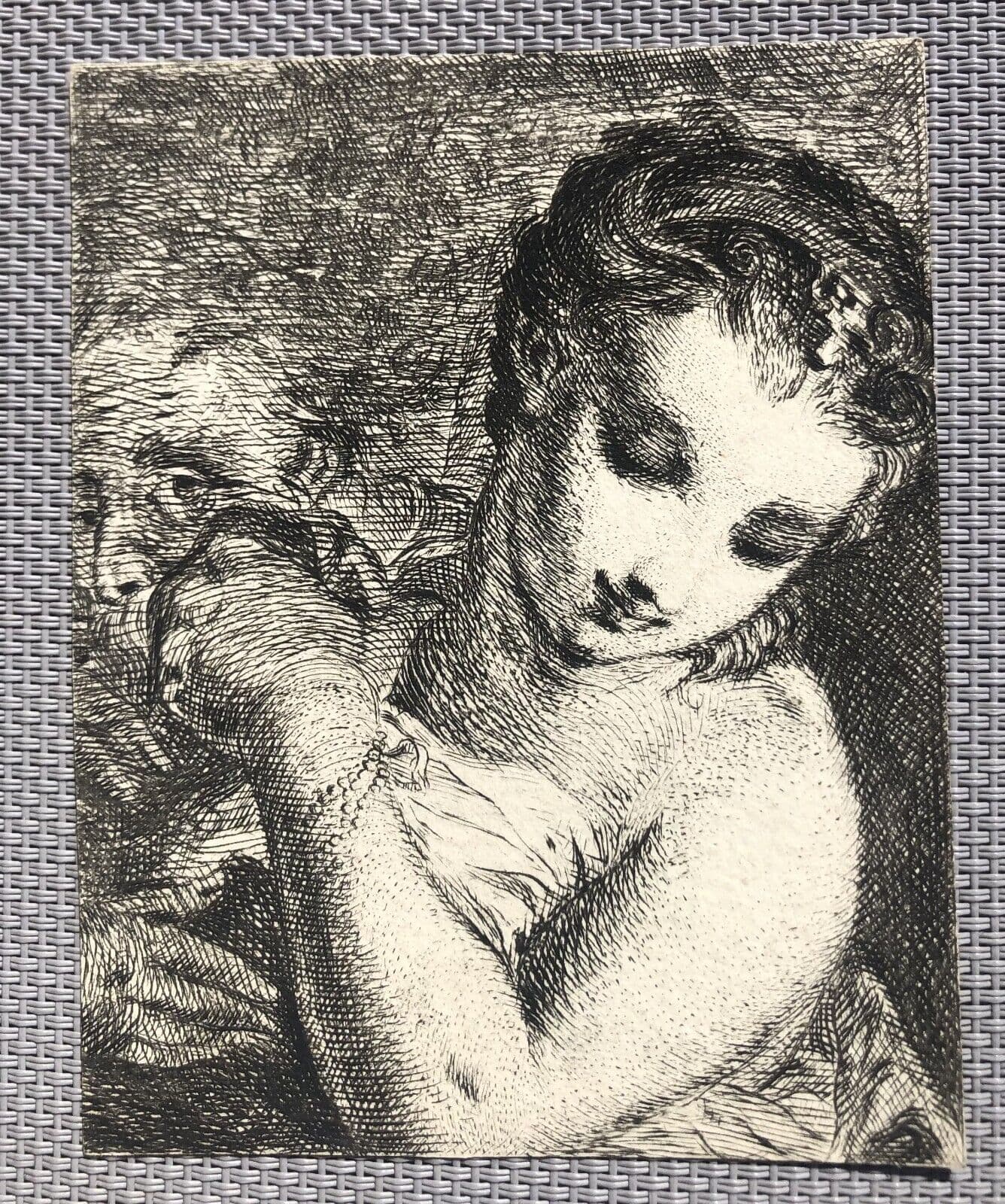 Antique Etching Original Woman, Portrait, Nude, Man, Claude MELLAN (1598-1688)? image 7