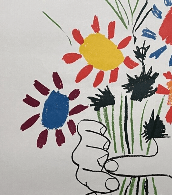Vintage Poster Pablo Picasso Fleurs et mains image 2