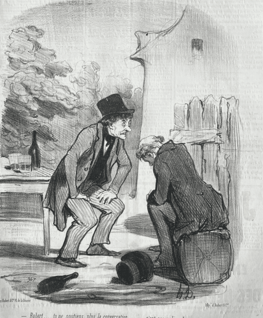 Antique Print 19th century Daumier, Les bons bourgeois, Conversations image 1