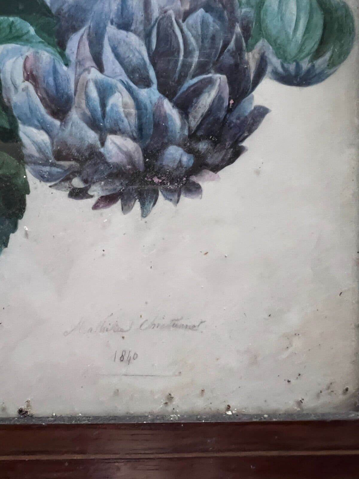 Mathilde CHRETIENNOT (XIX) Painting Bouquet Flowers image 4
