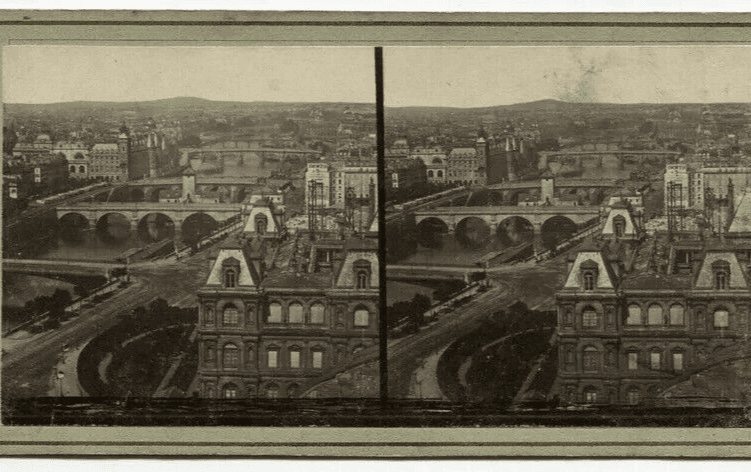 Vintage Photographs Stereoview Original Panorama of Paris, Albumen c. 1860 image 2