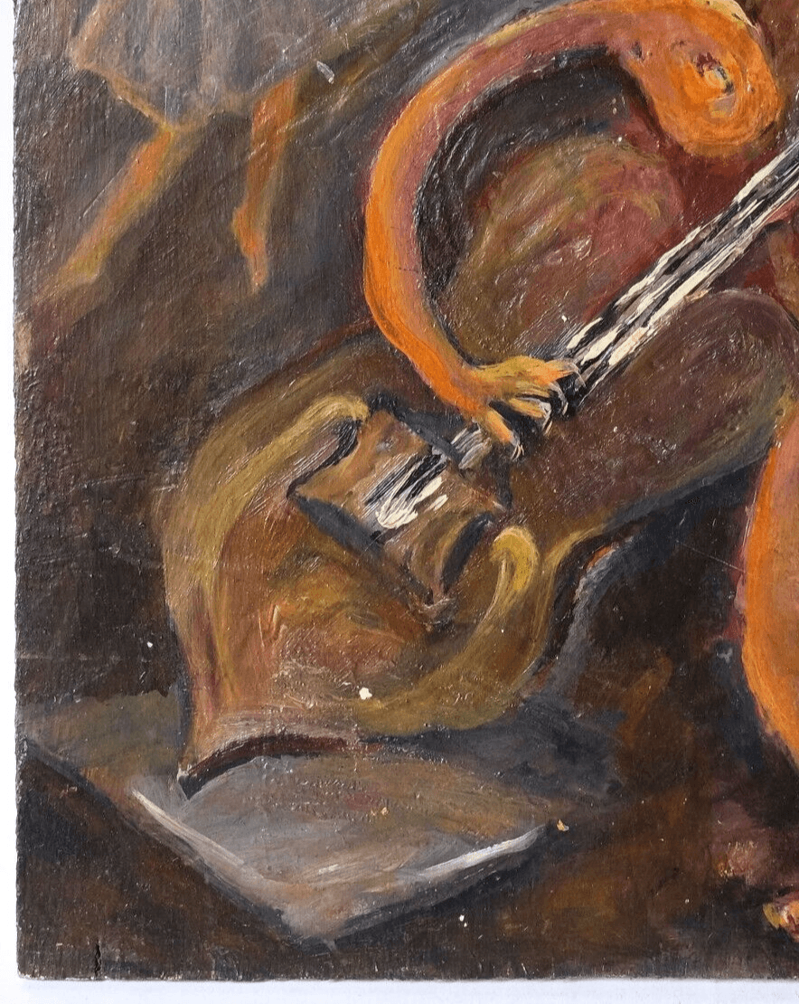 Modern Original Painting Cubist Woman Portrait with Violon image 4