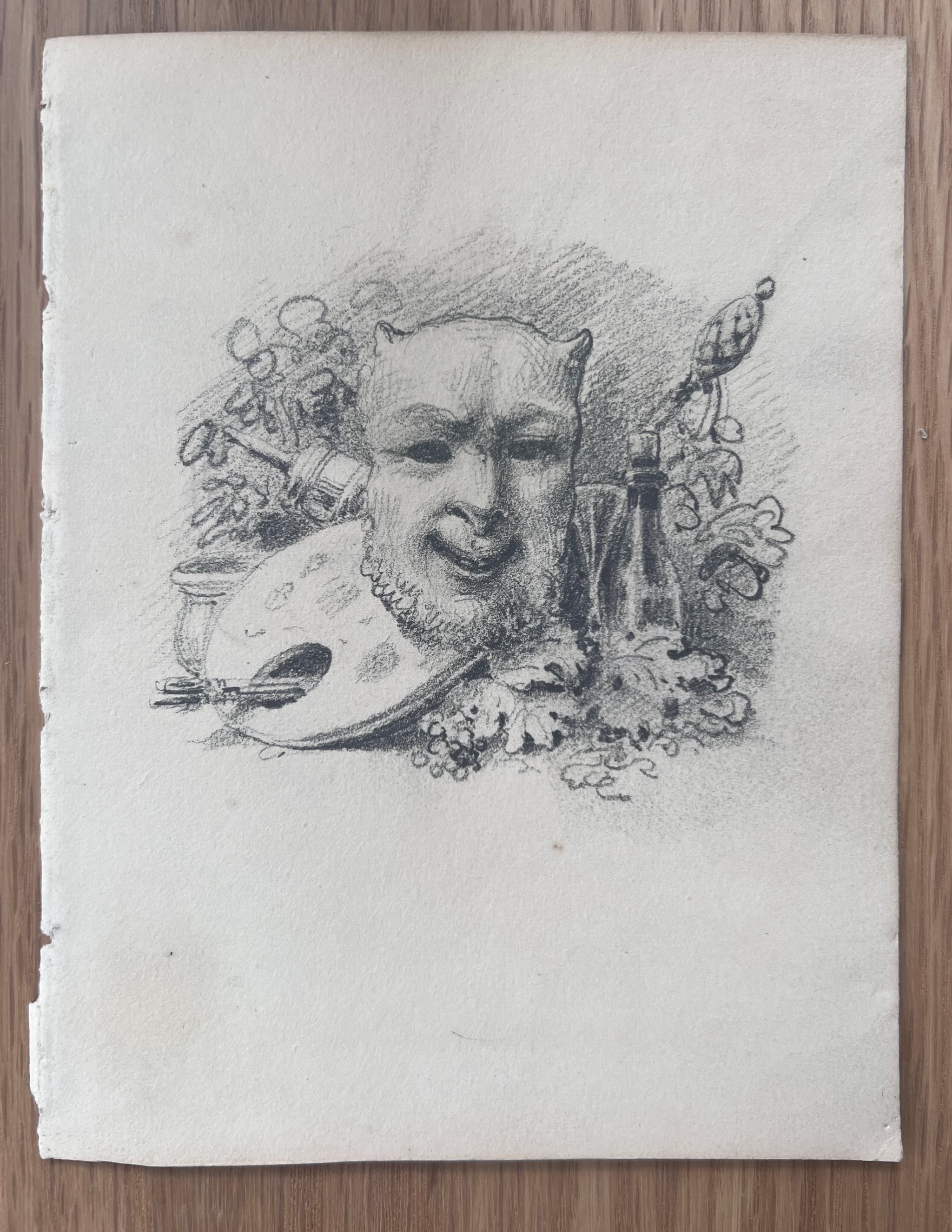 Mask, Painting Still Life 19th century Drawing image 2