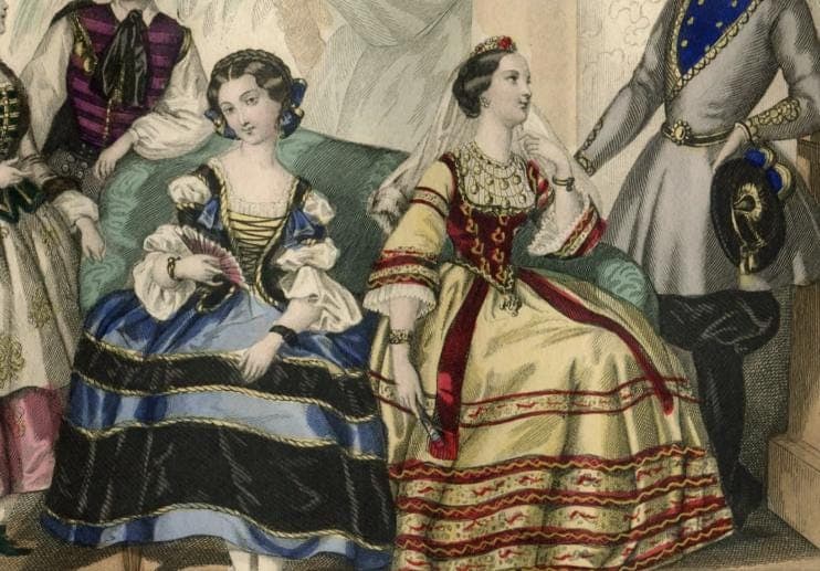 19th-Century French Fashion Illustration - Musée des Familles, model antique image 3