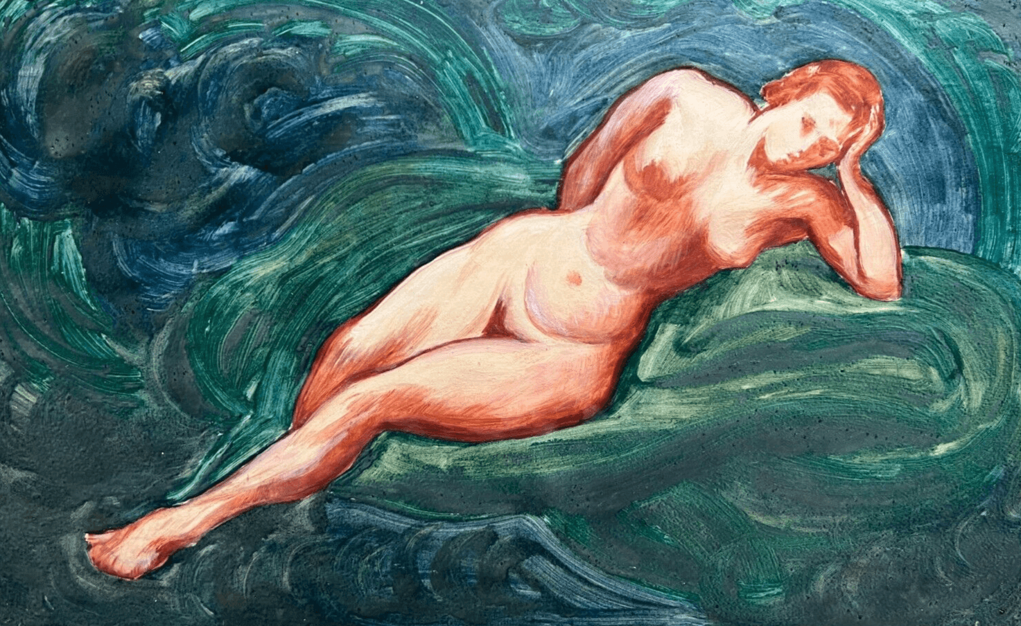 Modern Original Painting Portrait, Woman, Nude signed image 1