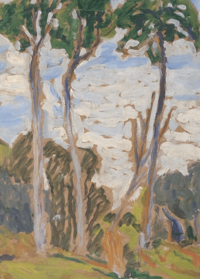 Antique Oil Painting Original Forest, Trees, Landscape signed 1907 image 4