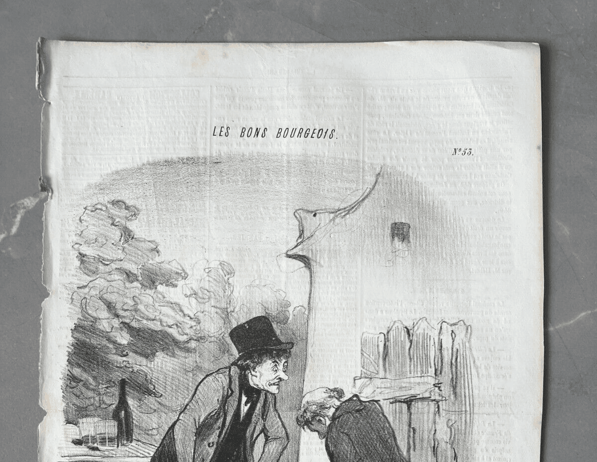Antique Print 19th century Daumier, Les bons bourgeois, Conversations image 3