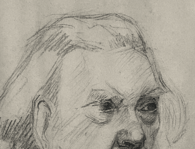 Antique Original Drawing Man, Portrait, Beard, Profil image 6