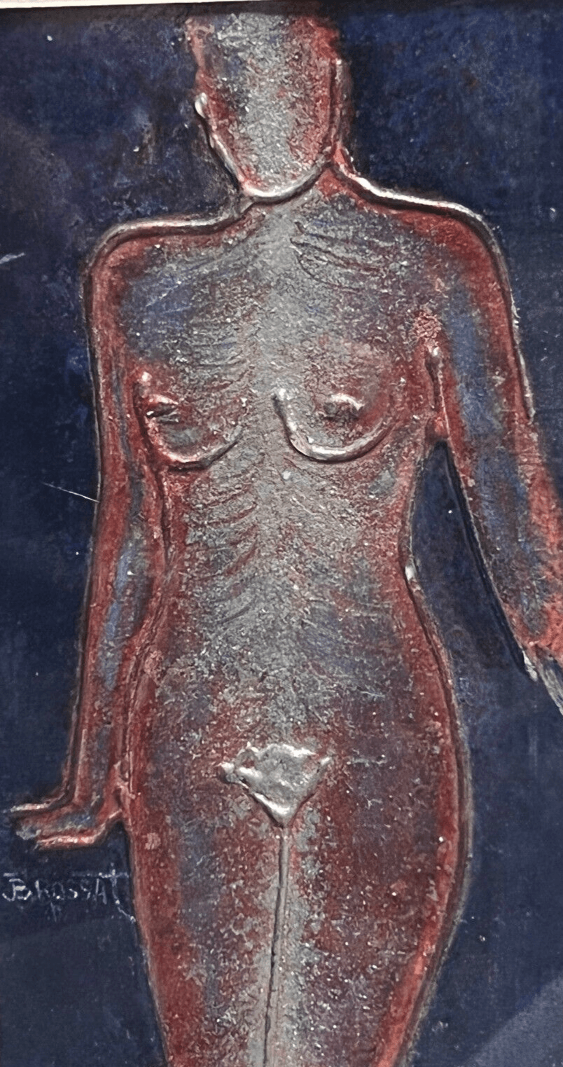 Vintage Original Drawing by Jean-Henri BROSSAT (1946) Nude Woman