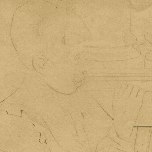 Antique Pencil Original Drawing 19th century Portrait Young Boy image 2