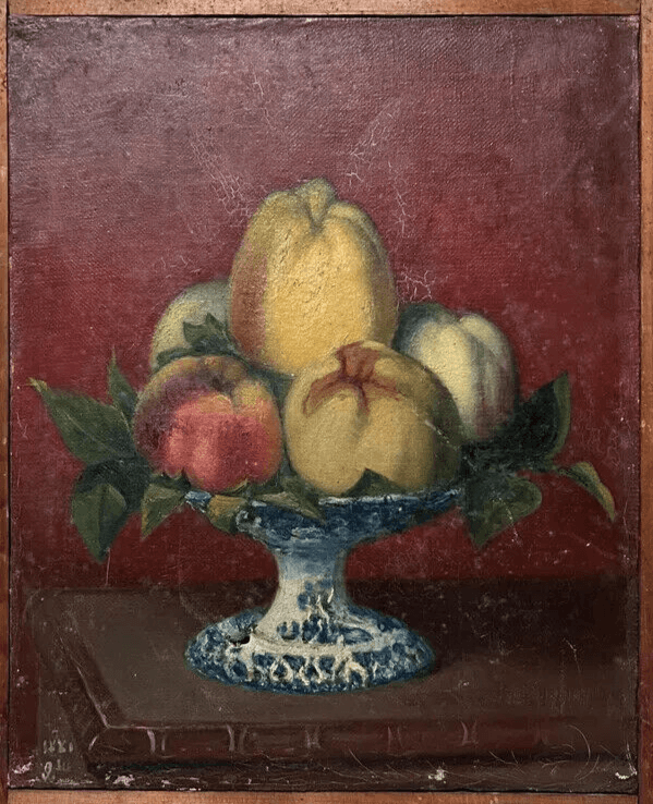 Antique Painting Orginal 19th Still Life Camille BOUCHET (1799-1890) Fruits image 4