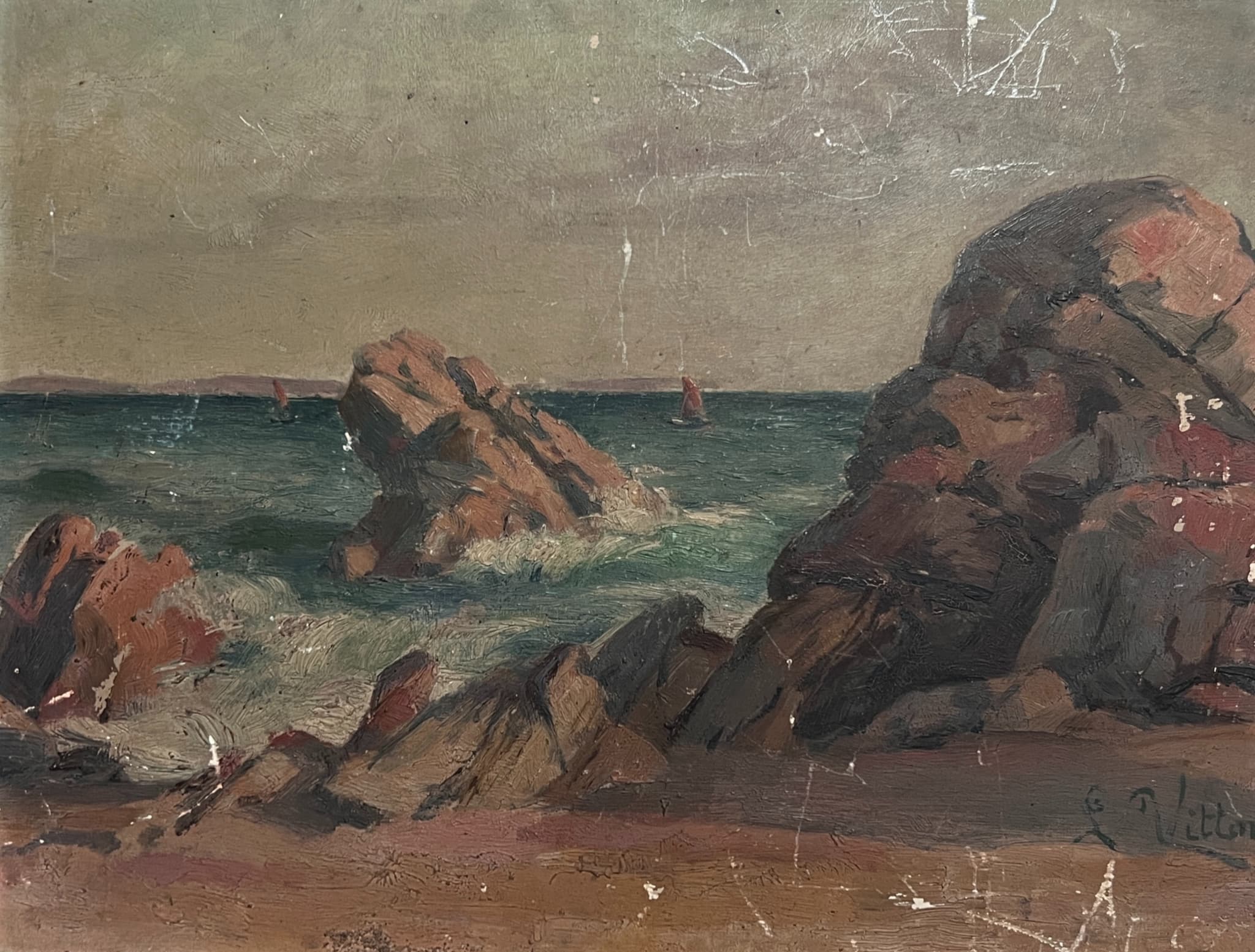 Painting Marine Rocks Landscape image 1
