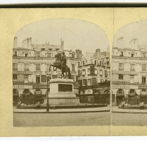 Vintage Stereoview Photograph Place Victoires - Lecocq-Frêné - Albumen 1860 image 2