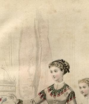 Antique French Fashion Print – Journal des Jeunes Personnes, 1867, Victorian image 3