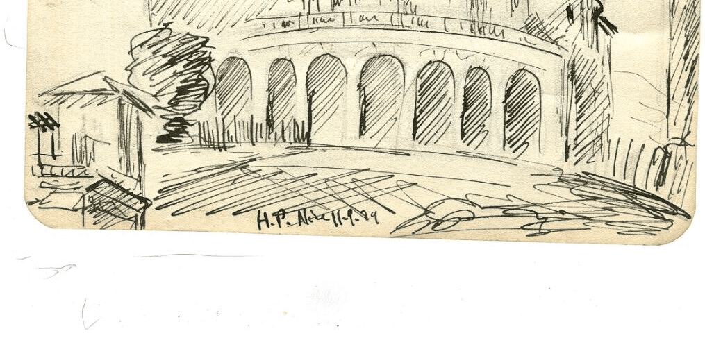 Vintage Ink Original Drawing Cityview, Nice, France Church image 5
