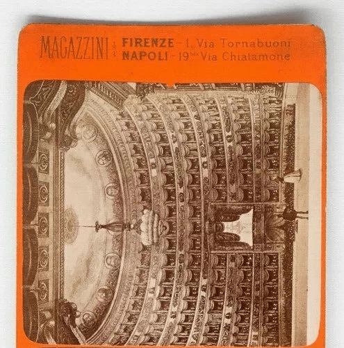 Vintage Stereoview G.BROGI Milano interno del teatro della scala, Italy c. 1880 image 4