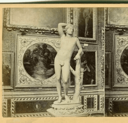 Vintage Stereoview Giacomo BROGI - Florence Apollino Tribuna Uffizi c 1870 image 2