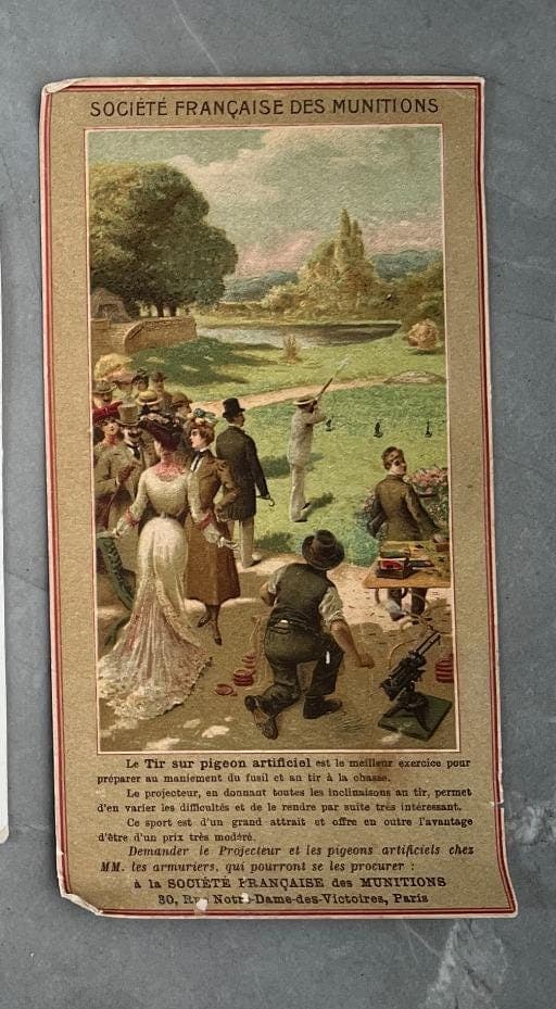 Set of 4 Vintage French Cards - Sports, Childhood, and Hunting Scenes image 5