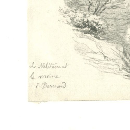 Antique Original Drawing Sketch, Rocks near the Pont de Salineres near Anderze? image 4