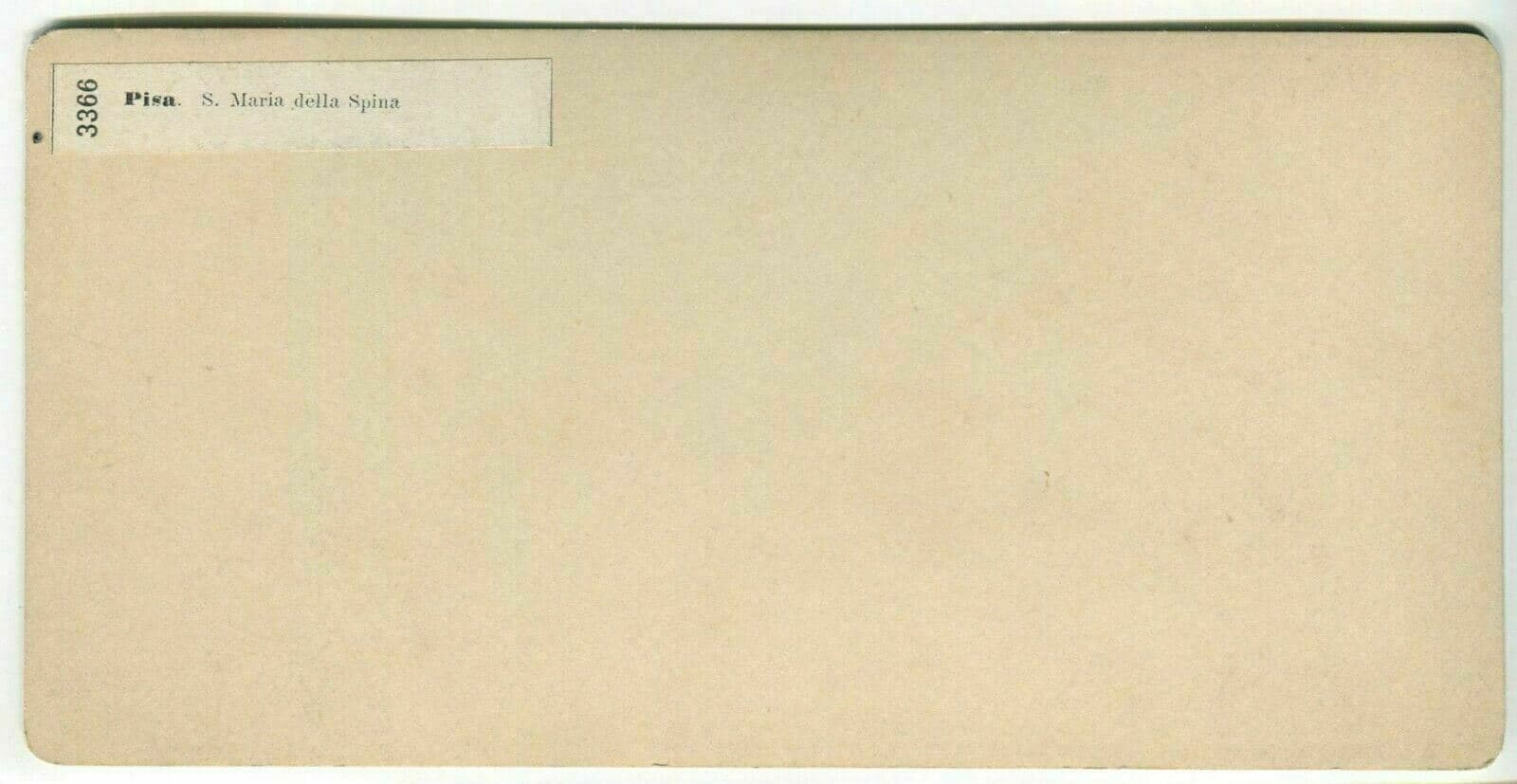 Vintage Stereoview Photo Giacomo BROGI - Pisa. S.Maria della Spina c. 1870 image 3